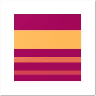 An attractive compound of Almost Black, Jazzberry Jam, Faded Red, Light Red Ochre and Butterscotch stripes. Posters and Art